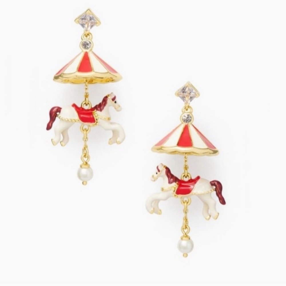 Kate Spade Winter Wonderland Carousel Earrings NWT & Dust Bag - Picture 3 of 5
